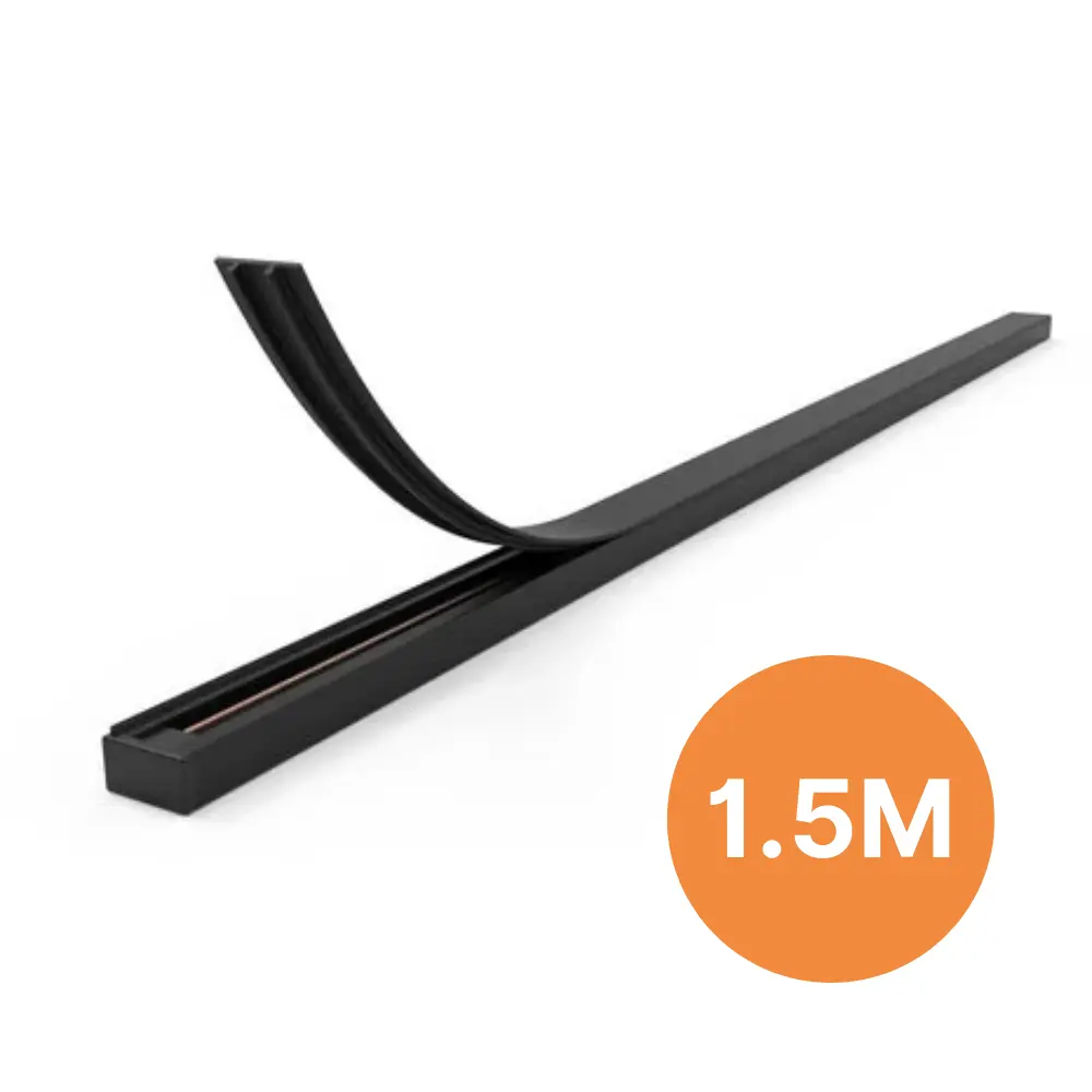 Afdekstrip 1,5 meter voor  1-fase - Zwart
