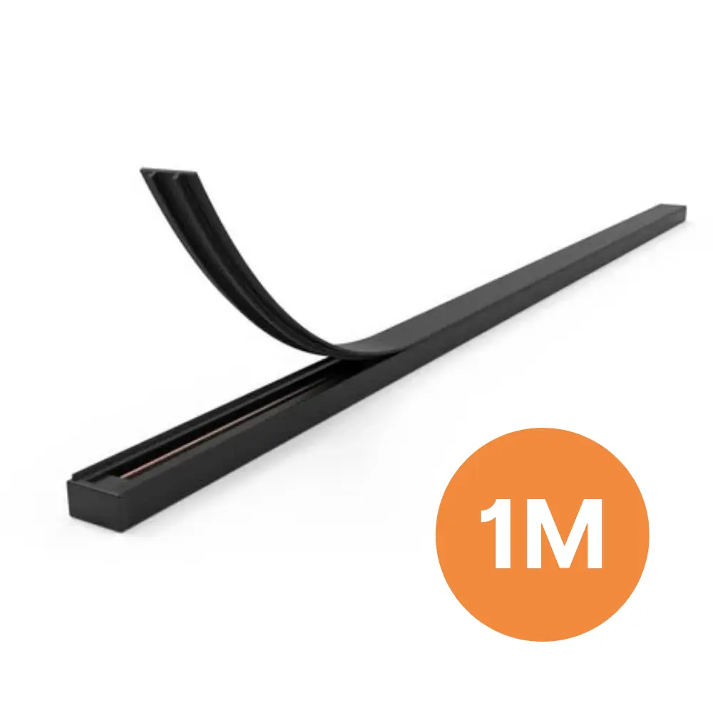 Afdekstrip 1 meter voor 1-fase - Zwart