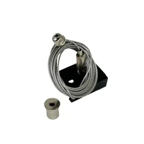 Pendelset voor 3-fase Railverlichting | Zwart, 5 Meter, Instelbare Lengte