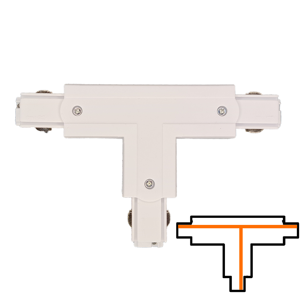T-koppelstuk 3-fase - Extern - Rechts - Wit