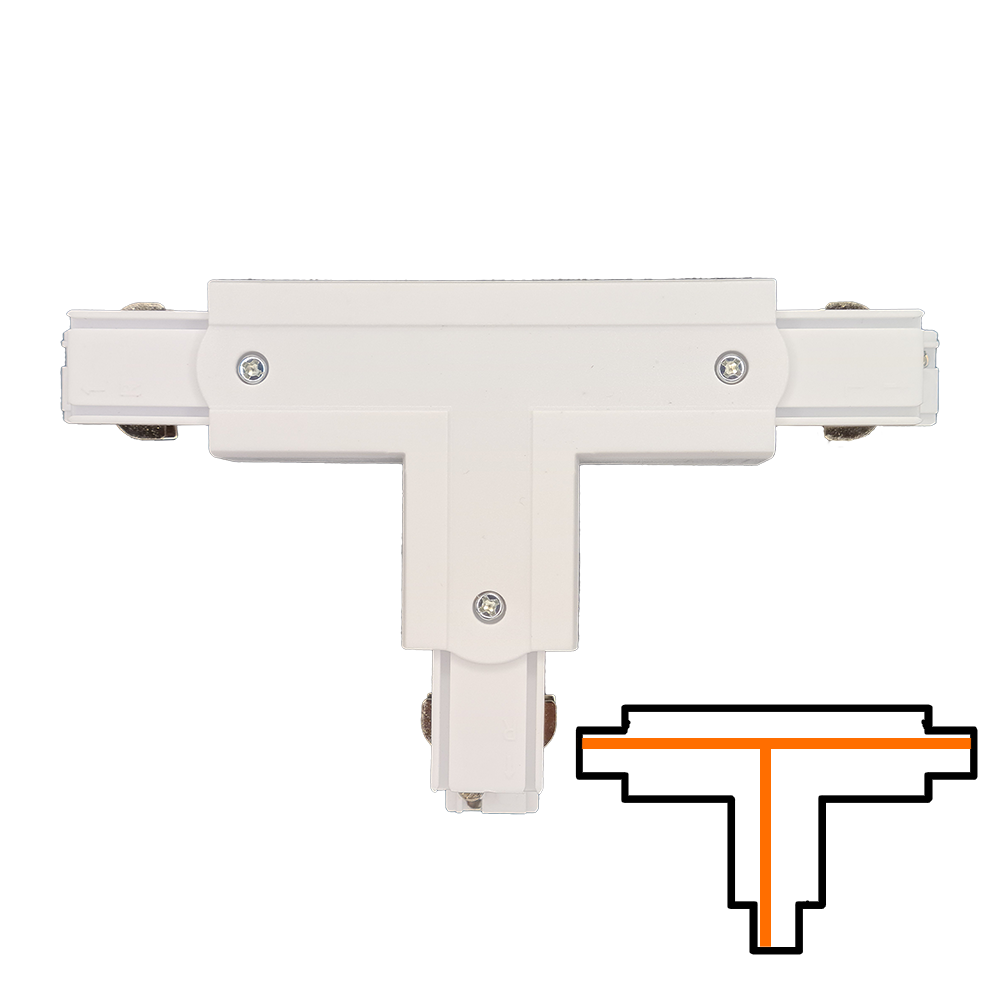 T-koppelstuk 3-fase - Extern - Links - Wit