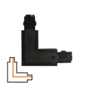 L-koppelstuk 3-fase - Intern - Rechts - Zwart