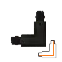 L-koppelstuk 3-fase - Extern - Links - Zwart