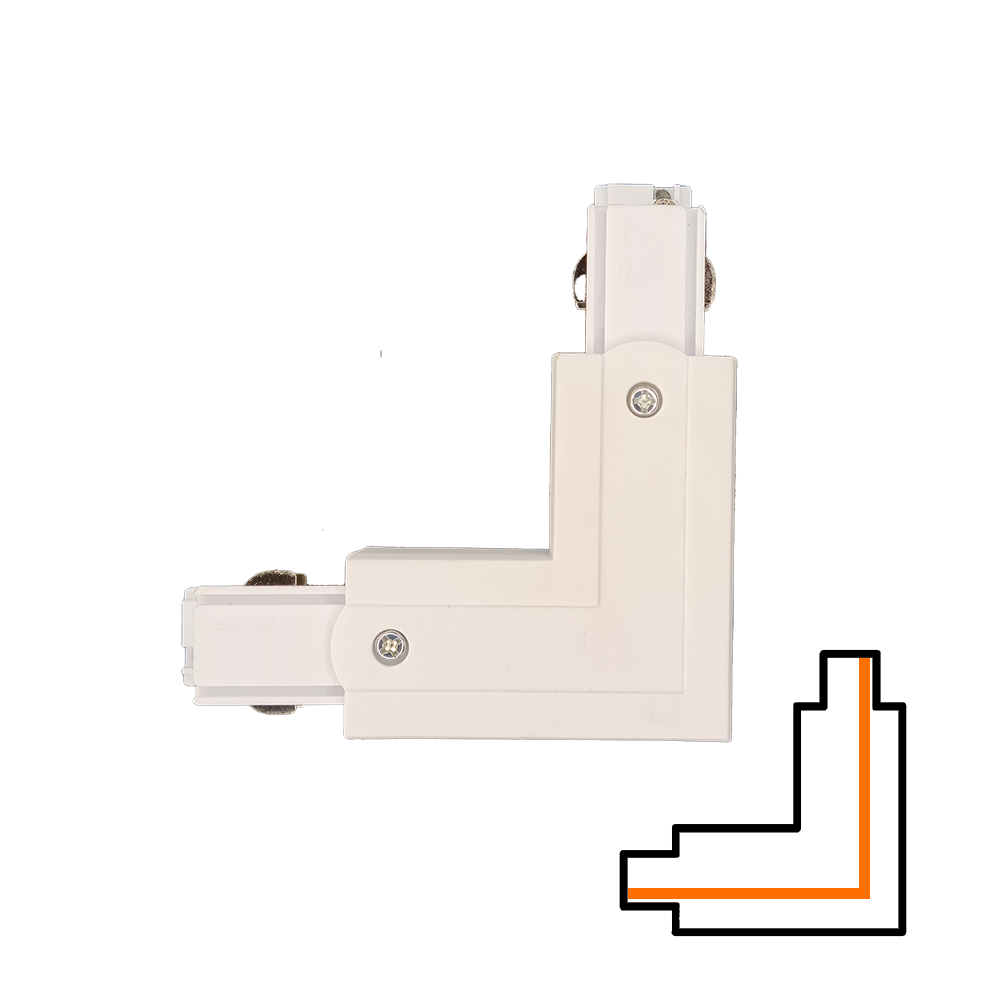 L-koppelstuk 3-fase - Extern - Links - Wit