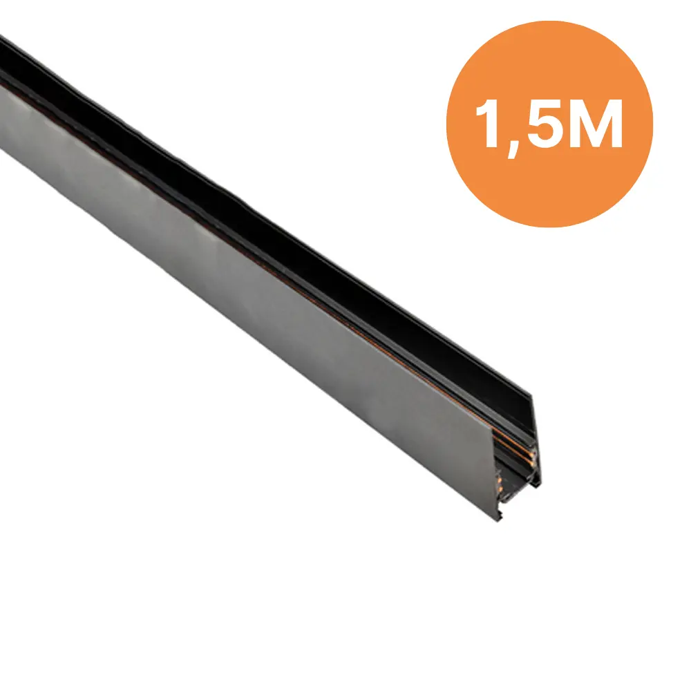 Line Magneetrail - Spanningsrail 48V - Opbouw - 1,5 Meter - Zwart 