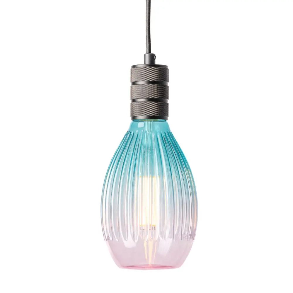Glazen Hanglamp Solune - Blauw/Roze  - E27