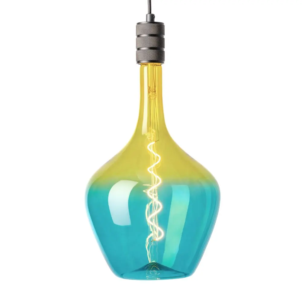 Glazen Hanglamp Aurora - Blauw/Geel - E27