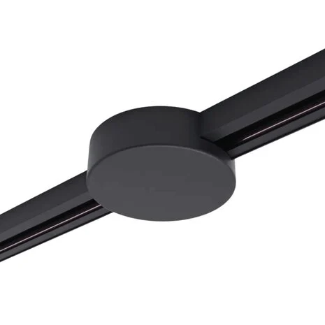 Ronde Plafondplaat voor 1-fase railverlichting - Zwart