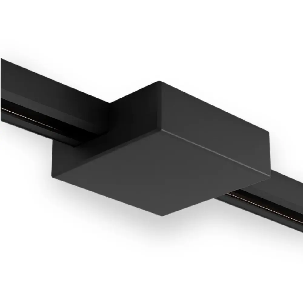 Vierkante Plafondplaat voor 1-fase railverlichting - Zwart