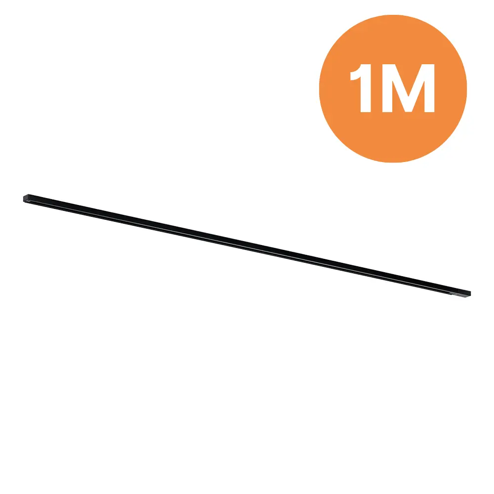 Focus 1-fase spanningsrails - opbouw - 1 meter - Zwart