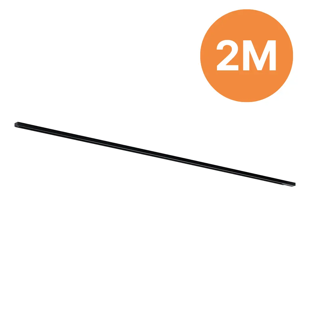 Focus 1-fase spanningsrails - opbouw - 2 meter - Zwart