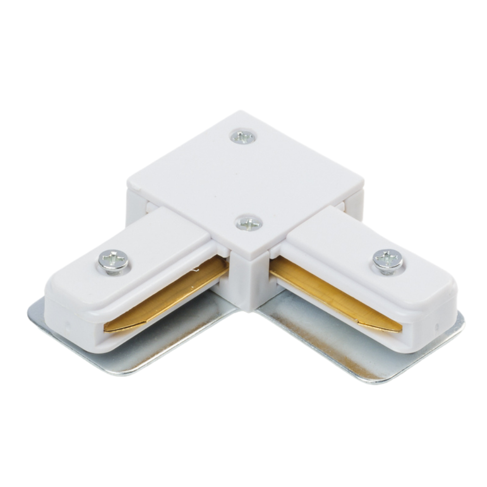 L-Koppelstuk voor 1-fase rail Wit