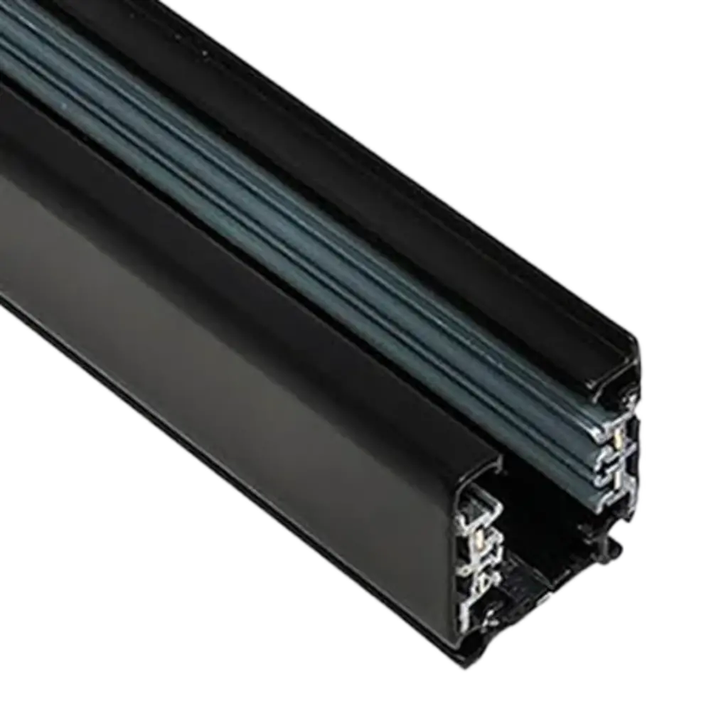 3-fase spanningsrails - opbouw - 4 meter - Zwart